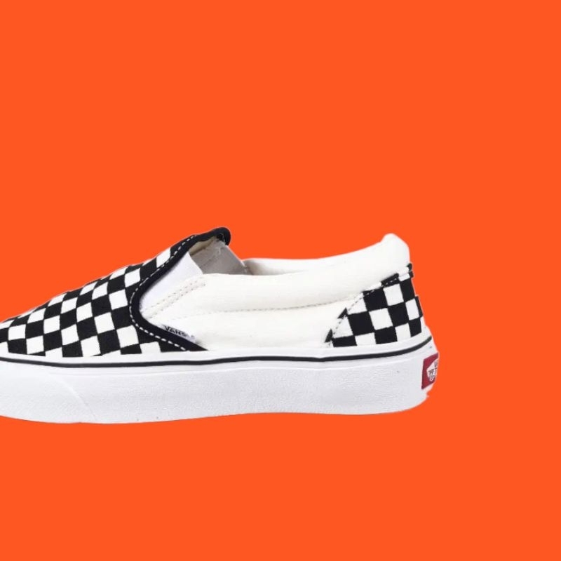 [BISA COD] VANS SLIP ON CHEKERBOARD CLASSIC BLACKWHITE PREMIUM