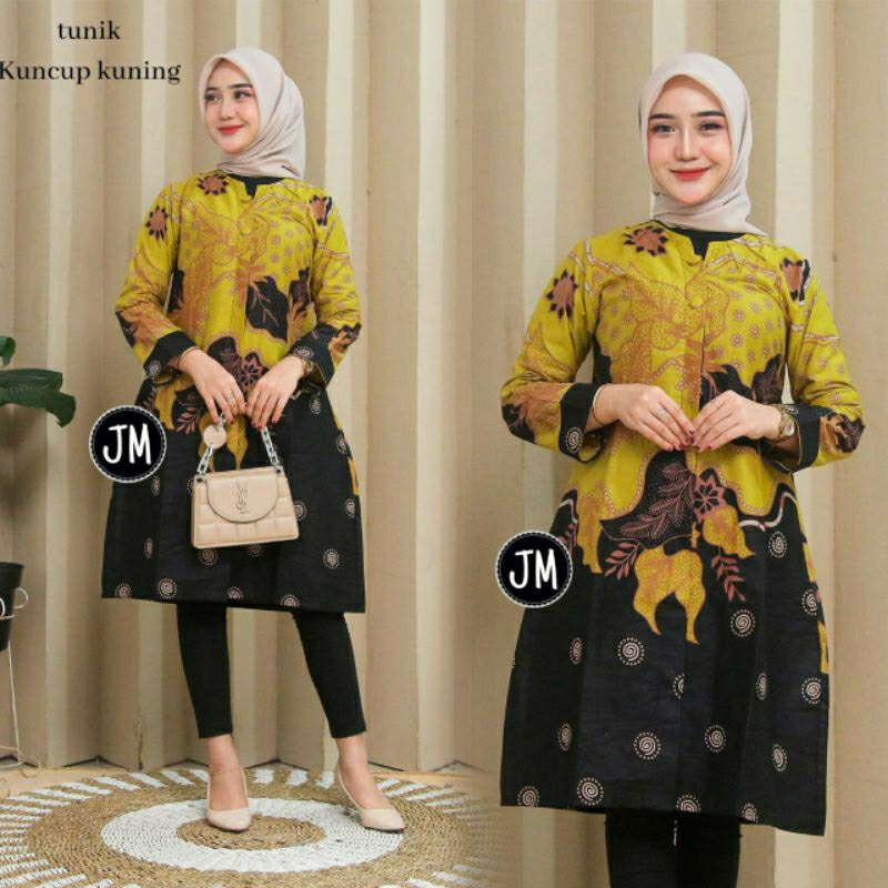 BATIK COUPLE SERAGAM KANTOR ATASAN TUNIK KEMEJA BAHAN KATUN HALUS PREMIUM UKURAN M L XL XXL