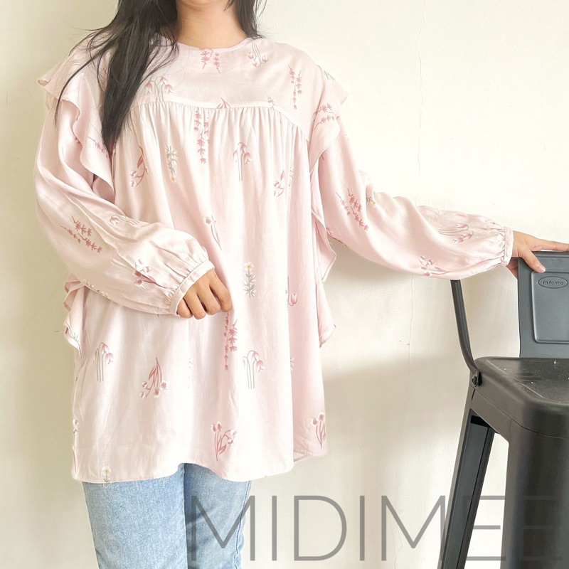 COD Kemeja /Atasan Wanita Korea long sleeve Rayon Premium