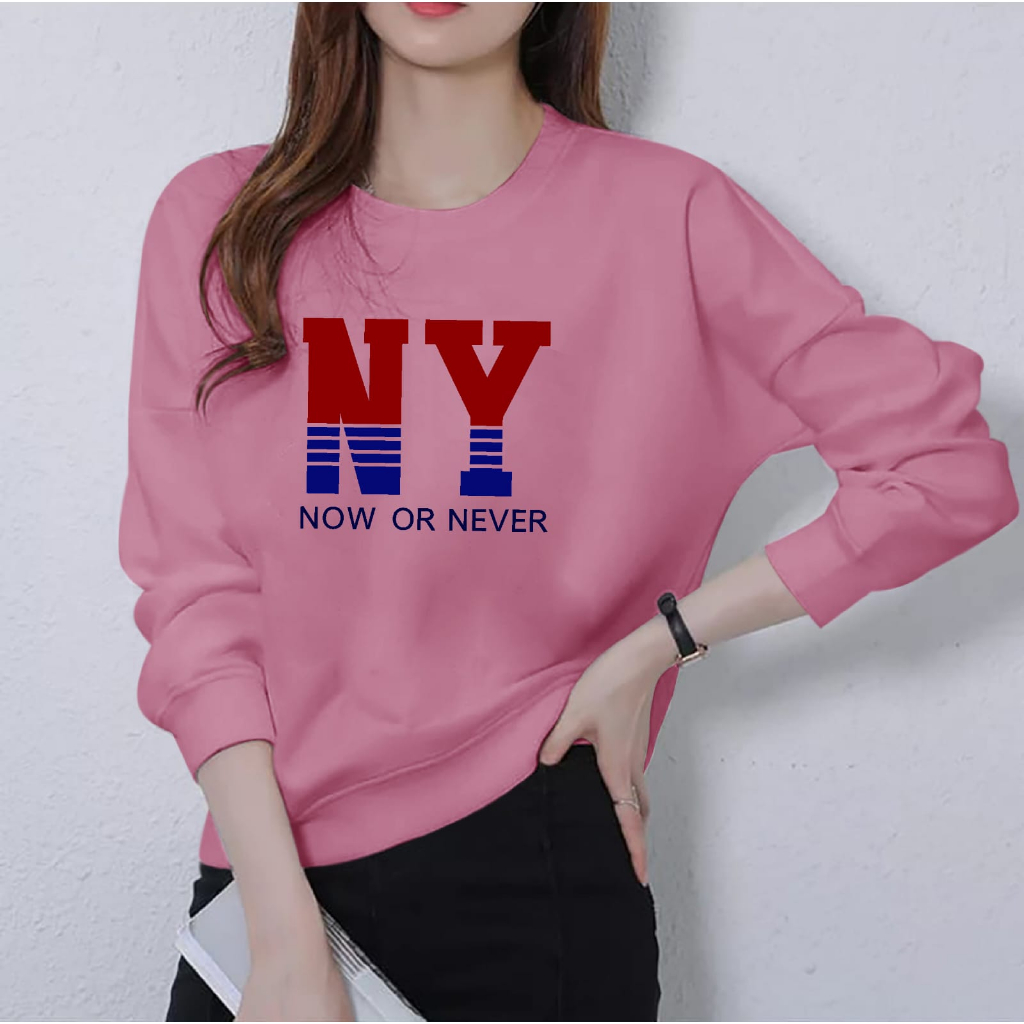 BAJU ATASAN NY BIG COLOR GIRL-BAJU DISTRO CEWEK KEREN LENGAN PANJANG MASA KINI DAN TERLARIS/BAJU WANITA TERBARU