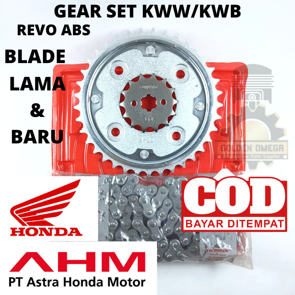 GEAR SET HONDA KWW GEAR RANTAI HONDA UNTUK MOTOR BLADE REVO ABS LAMA BARU REVO FIT BLADE REPSOL KUAL