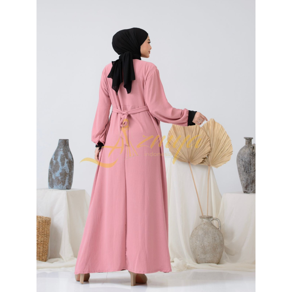 NAYARA DRESS  Busui Matt Cotton Crinkle List - Gamis Simple LD 110 GAMIS DAILY