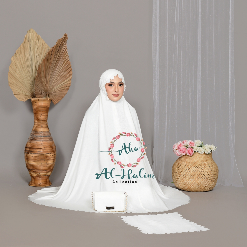 Mukena Dewasa Silk Santorini Lasercut 2in1 premium mukenah dewasa premium