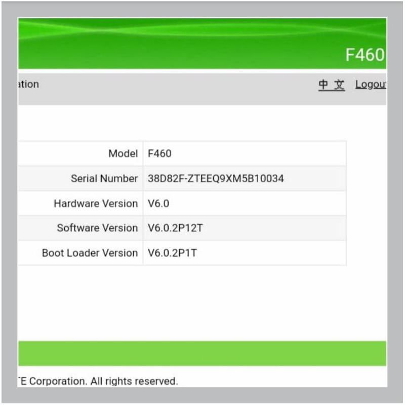 EPON ONU ZTE ZXHN F460 Modem Router