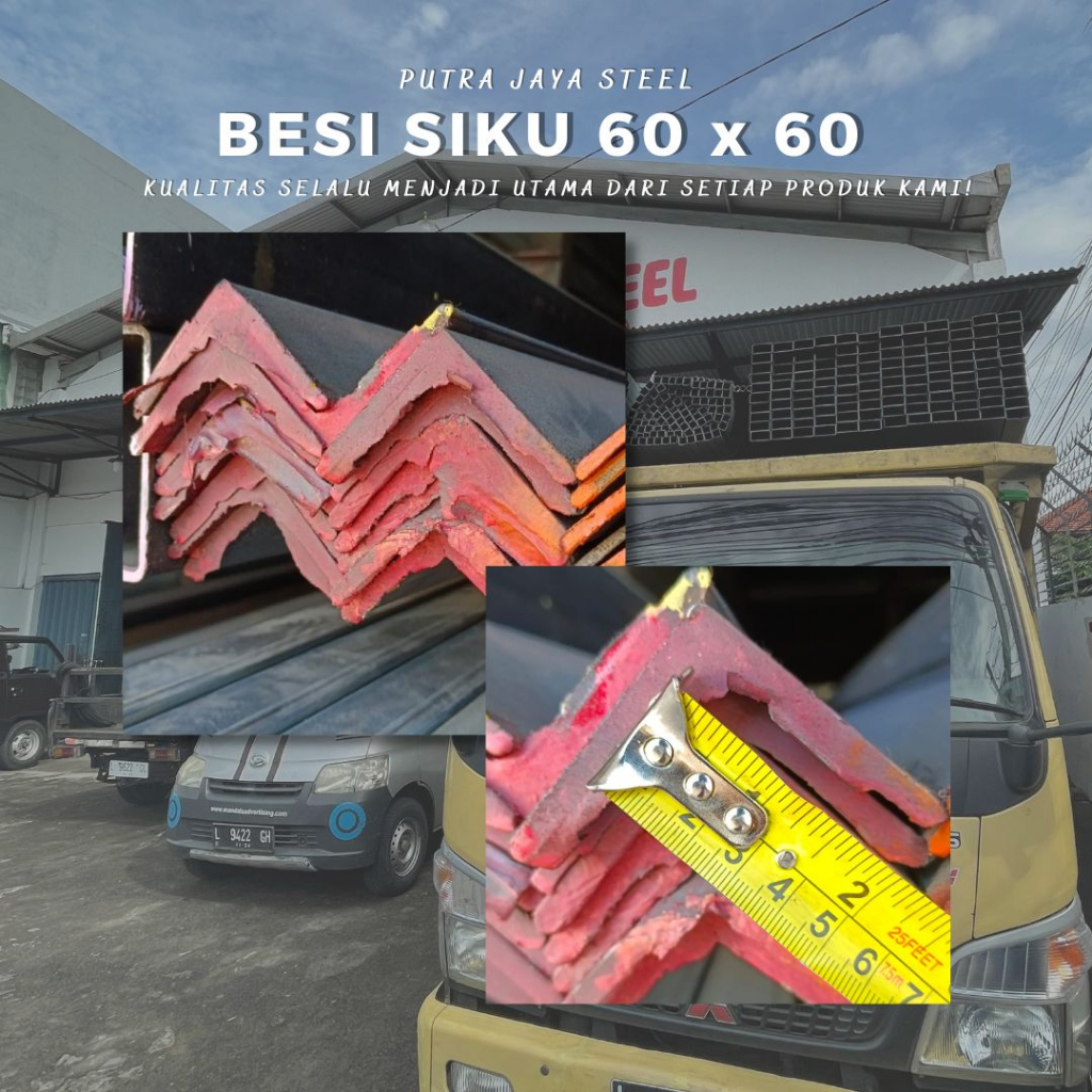 BESI SIKU 60/60 (6 CM x 6 CM) TEBAL 5,0 MM