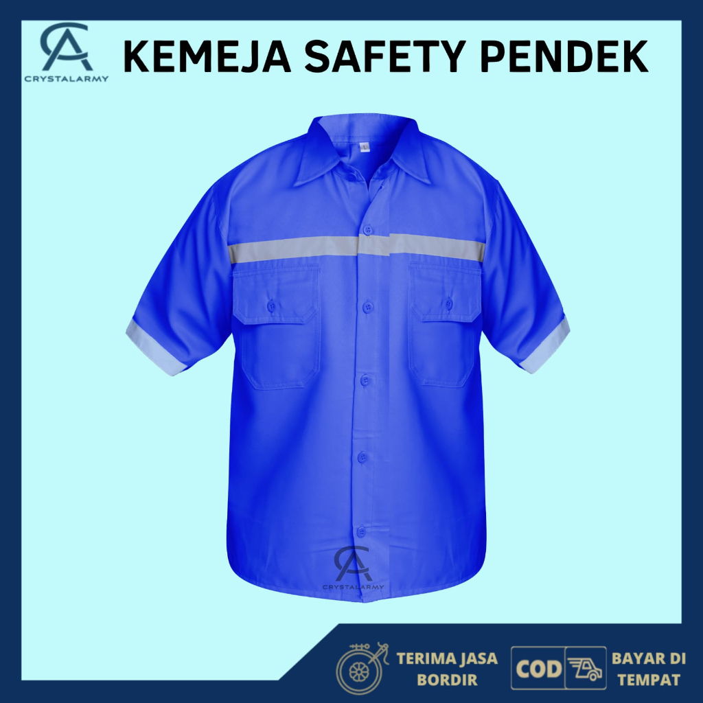 Atasan Kerja Lengan Pendek / Kemeja Safety Pendek / Wearpack Safety / Setelan Baju