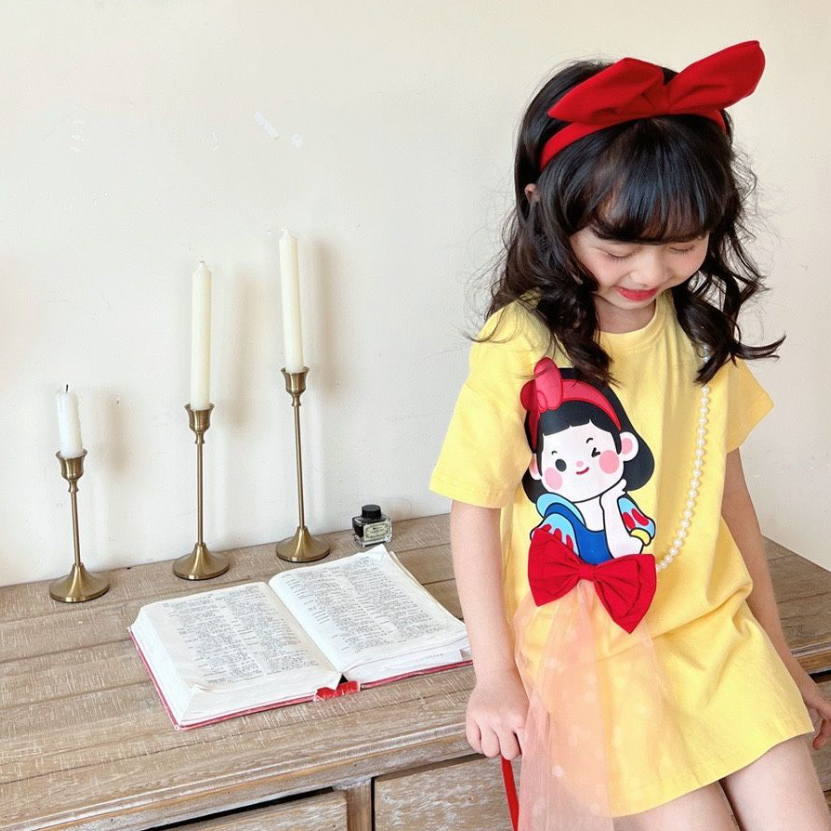 babyfit 3-8thn baju blus dress anak perempuan bahan kaos katun melar aksen mutiara import nyl-0614