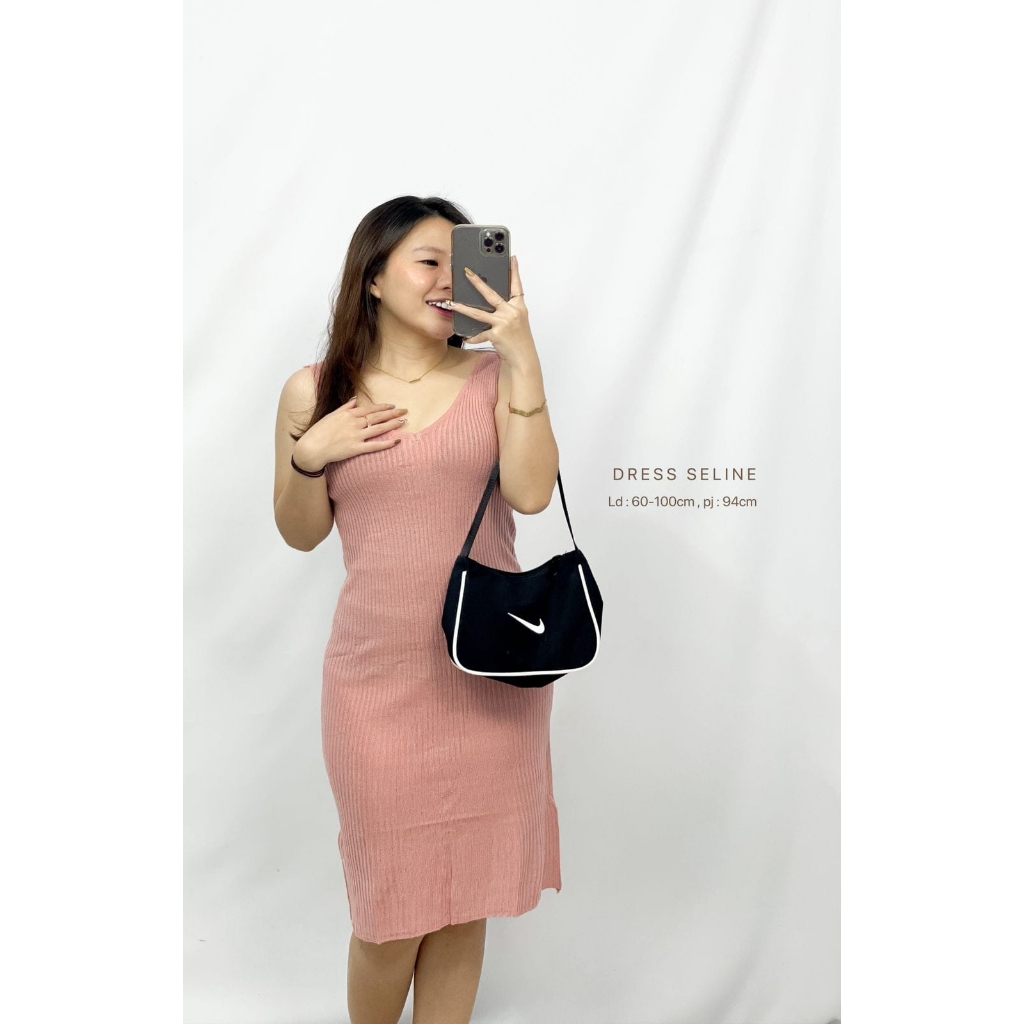 HOPYLOVY - Dress Wanita Bahan Rajut Seline Astina