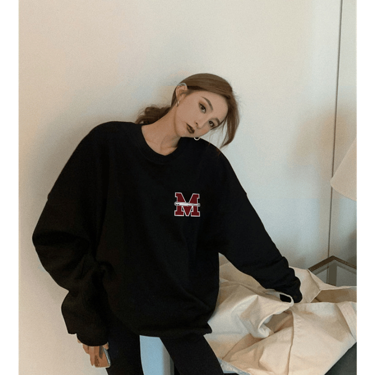 Kaos Lengan Pendek Retro Letter ”M” Korean Style/Kaos Oversize Wanita/Atasan Wanita