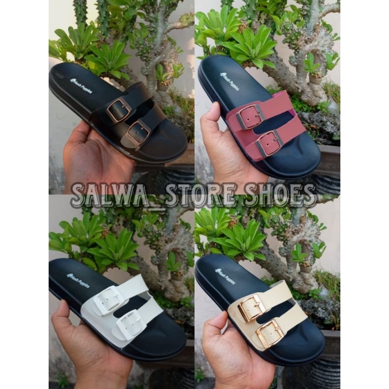 BEST SELLER!SENDAL WANITA TERBARU SLIDE/SLIP ON FREE BOX DAN  GANTUNGAN KUNCI