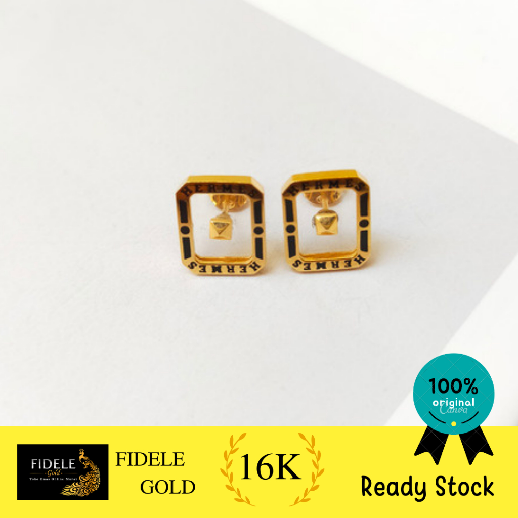 Anting tusuk herme emas asli 700 anting fashion herme