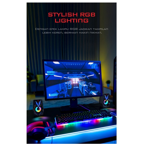 ITSTORE ROBOT SPEAKER LAPTOP AKTIF GAMING GS1 RGB LIGHT 6W ORIGINAL GARANSI RESMI 1 TAHUN GAMEN