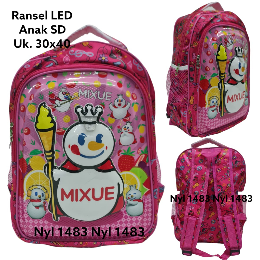 Tas Anak Sekolah Mixue/Tas Anak Sd Mixue Timbul Led/Tas Anak Ransel Perempuan/Tas Anak Sekolah Sd/Tas Anak Karakter Bisa Bayar Ditempat ( COD )