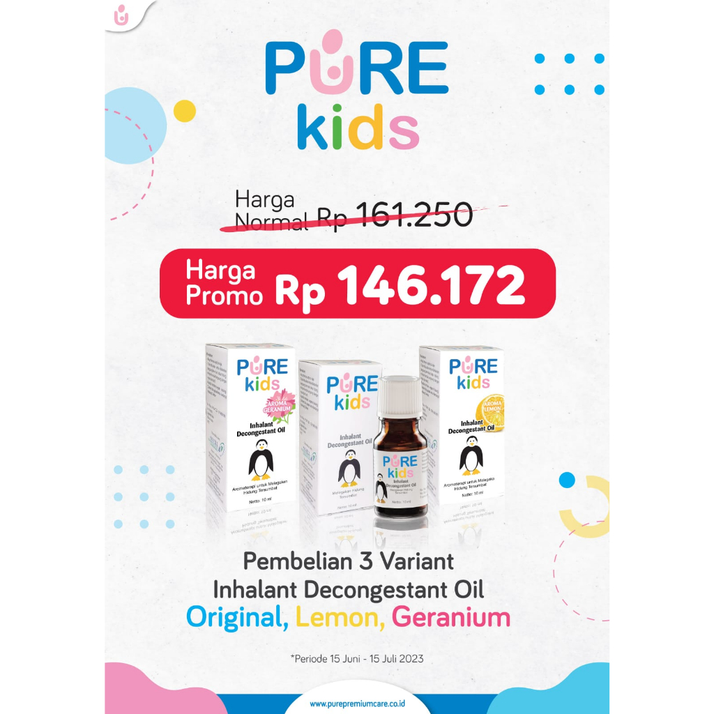 Paket Pure Kids Inhalant Decongestant  Oil isi 3