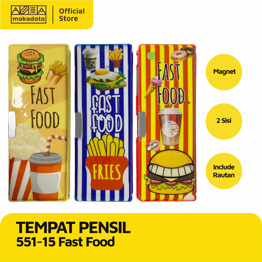 

PENCIL CASE / TEMPAT PENSIL MAGNET MOTIF FAST FOOD 551-15 (1 PCS) MURAH