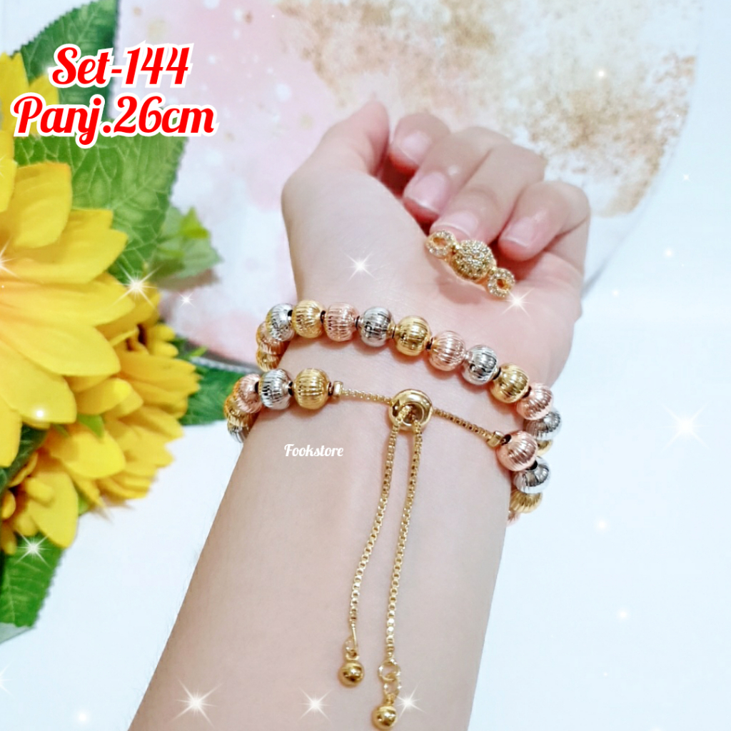 SET GELANG SERUT DAN CINCIN 2 IN 1 ANTI ALERGI/SET-144