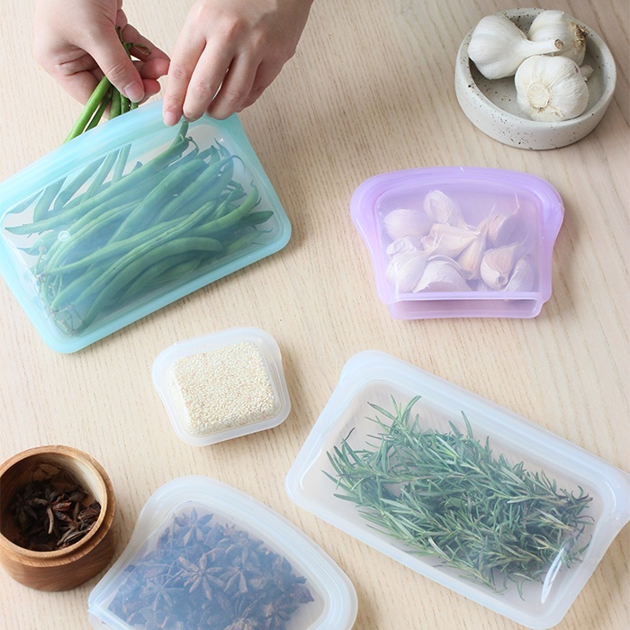 KAAB - Reusable Ziplock Silicone Pouch Bag kedap udara