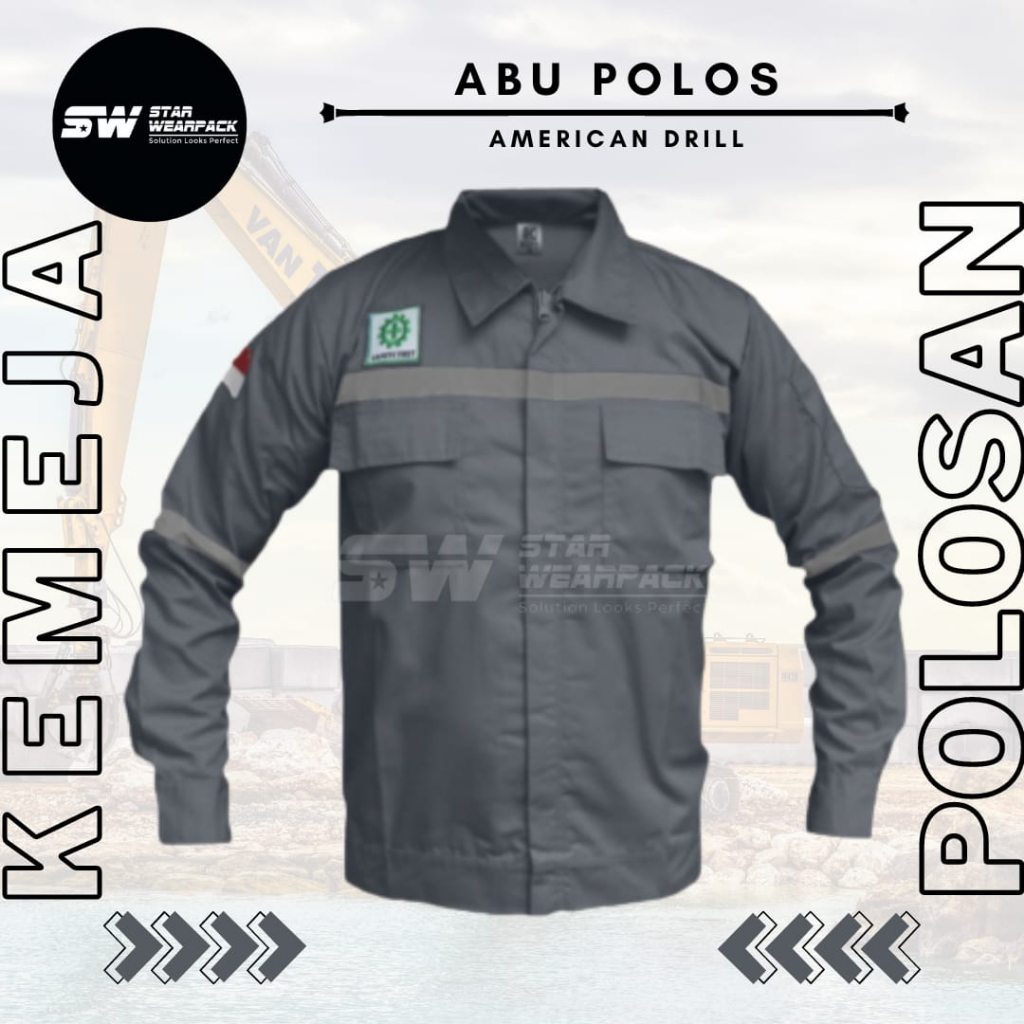 Star Wearpack - Seragam Baju Kerja Proyek Warna Abu Polos