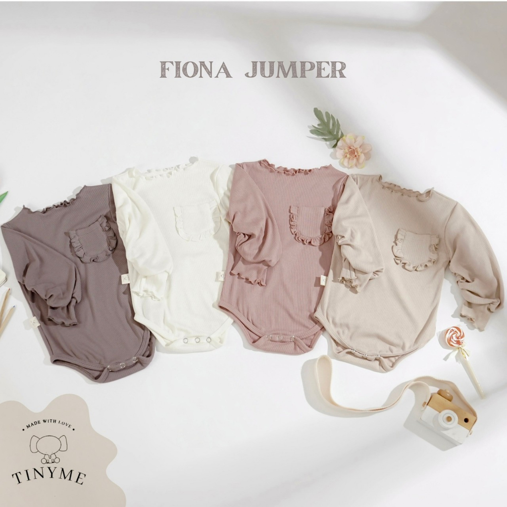 TINYME || 0-12bln JUMPER RUFFLE BASIC BAYI | JUMPSUIT ROMPER BAJU PAKAIAN ANAK BABY catalog TMTM Fiona