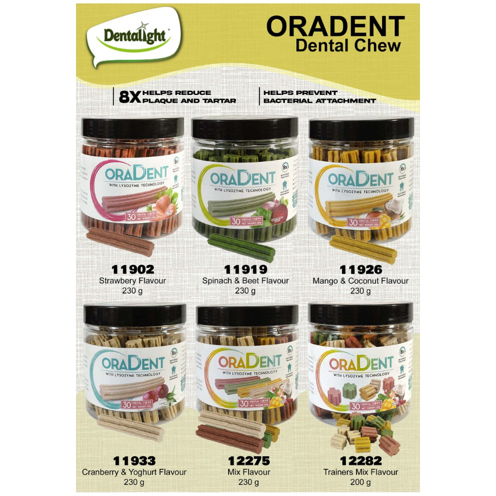 ORADENT DENTALIGHT | DENTAL CHEWS | SNACK ANJING