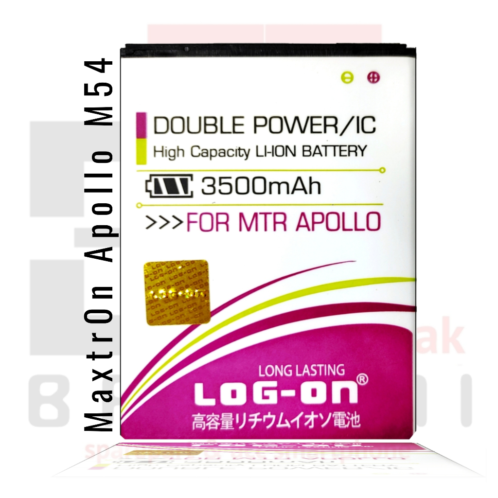 LOG - ON Maxtron Apollo M54 Baterai Double IC Protection Battery Batre