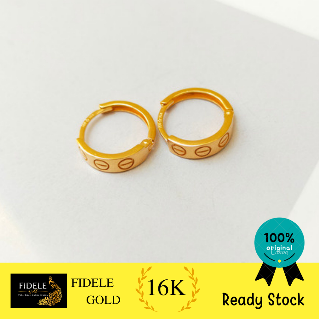 Anting CTR klep fashion anting emas asli kadar tua 16 karat