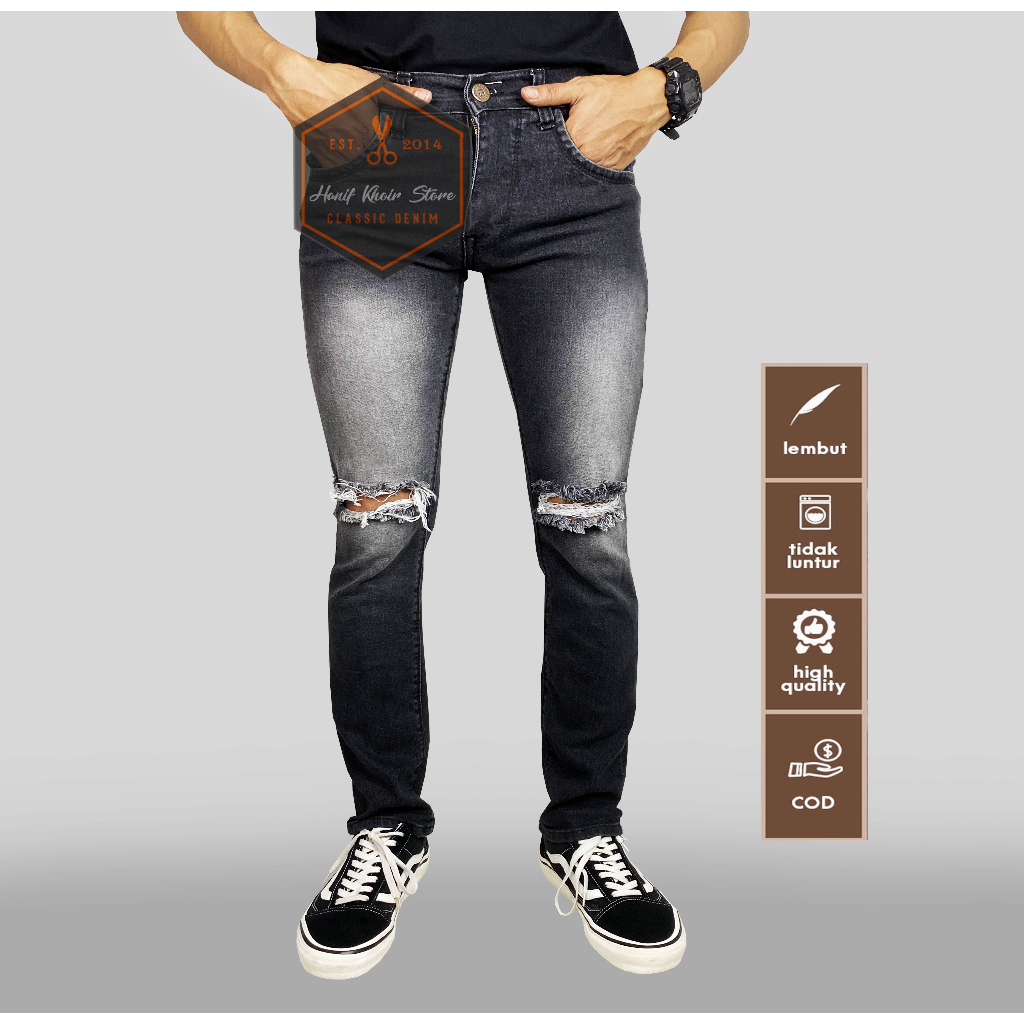 CELANA JEANS RIPPED / SOBEK PRIA/COWOK/COWO SLIMFIT MURAH DAN GROSIR