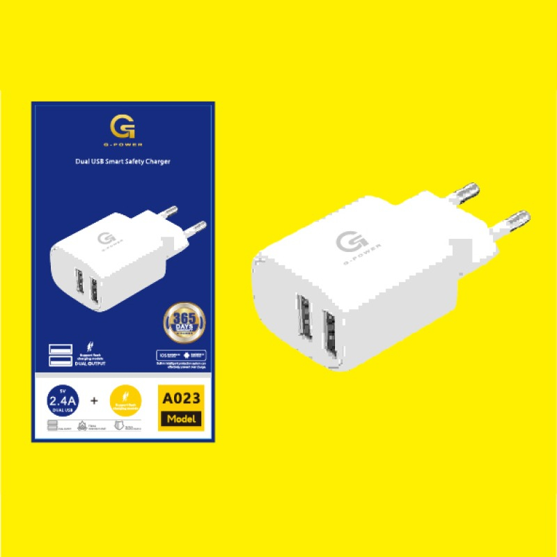 GPOWER FAST CHARGER A023-M 2USB UTPUT  QUICK CHARGE GARANSI