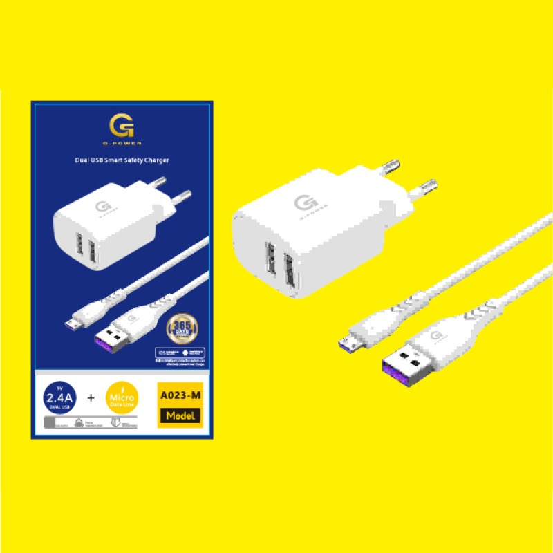 GPOWER FAST CHARGER A023-M 2USB UTPUT  QUICK CHARGE GARANSI