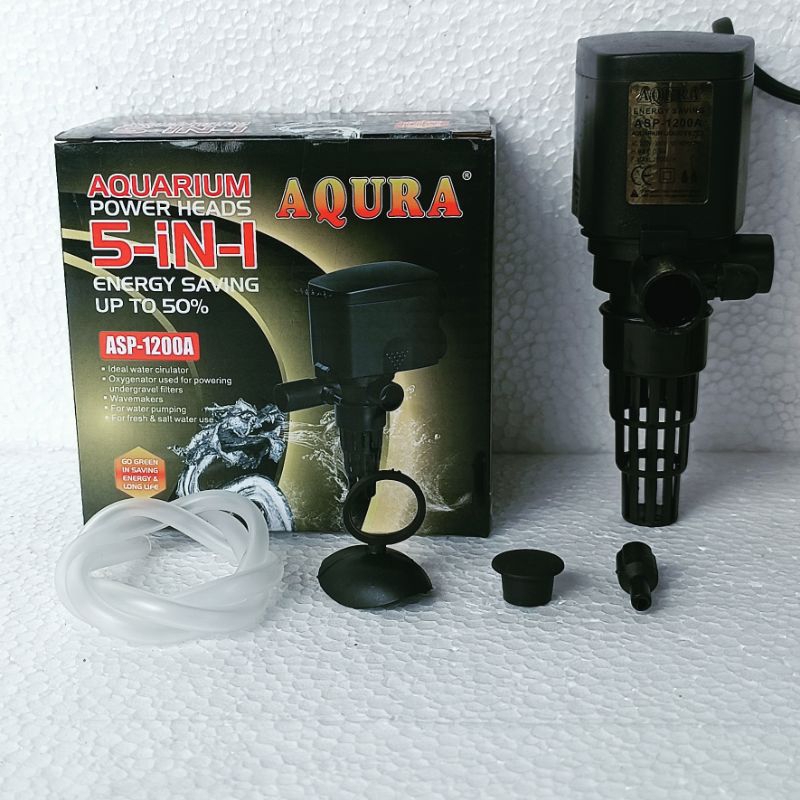 AQURA ASP 1200 A mesin pompa filter celup akuarium ph power heads aquarium waterpump kolam lph water pump