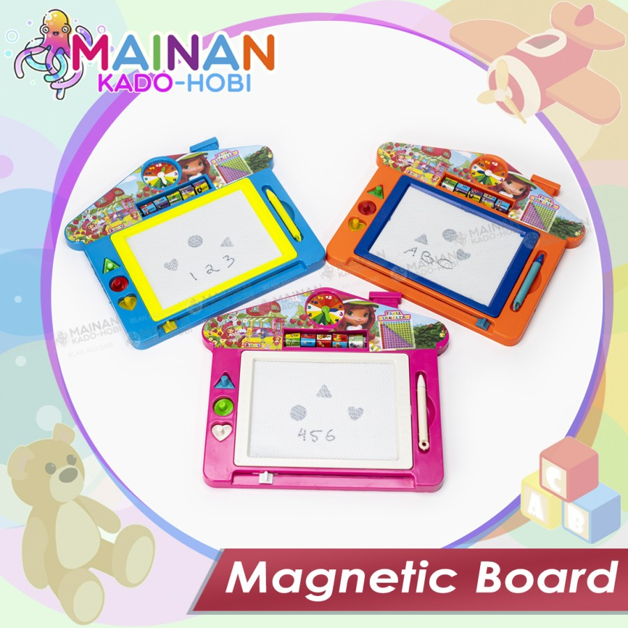 SET MAINAN EDUKASI SENSORIK MOTORIK ANAK MAGNETIC DRAWING PAPAN TULIS MAGNET