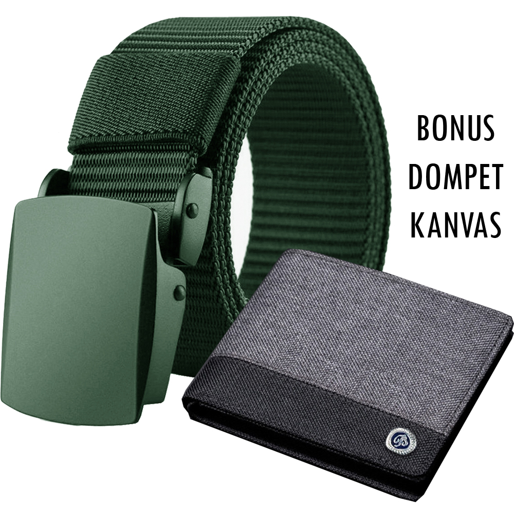 GRATIS DOMPET KANVAS!! Ikat pinggang Pria Casual Anti XRay Gesper Pria anti Karat Anti Metal Detector Men Belt Casual