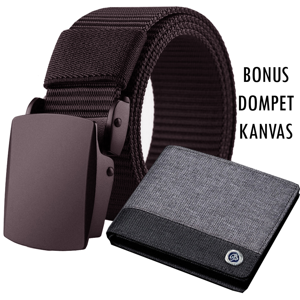 GRATIS DOMPET KANVAS!! Ikat pinggang Pria Casual Anti XRay Gesper Pria anti Karat Anti Metal Detector Men Belt Casual