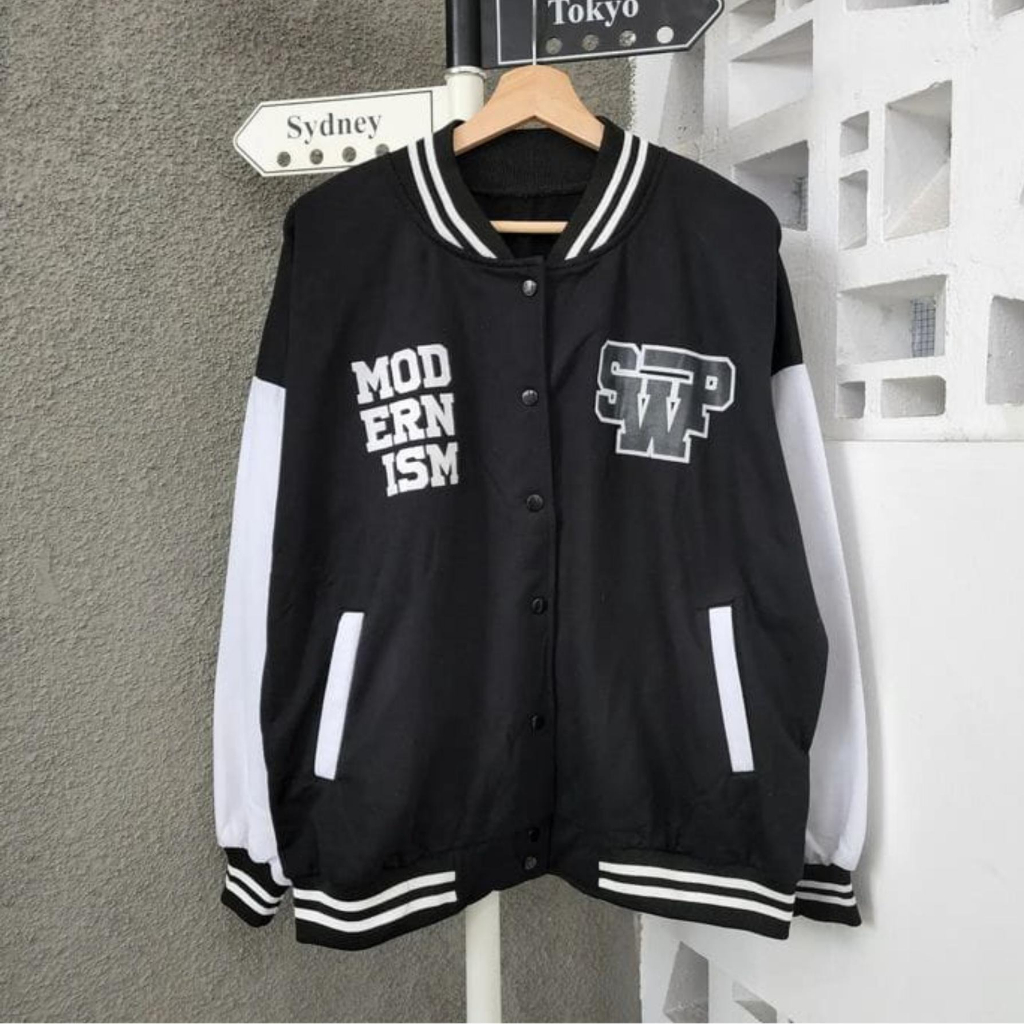 (SALE) SWP MODERNISM BASEBALL VARSITY FLEECE