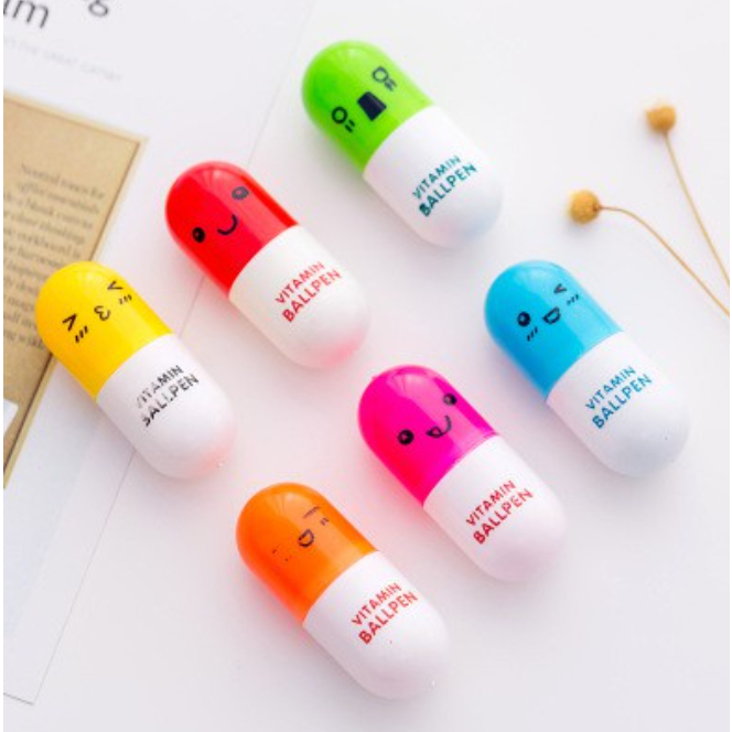 

[ BESTIE ] Bulpoin Kapsul Bentuk Vitamin Tablet Karakter Emoticon Fleksibel