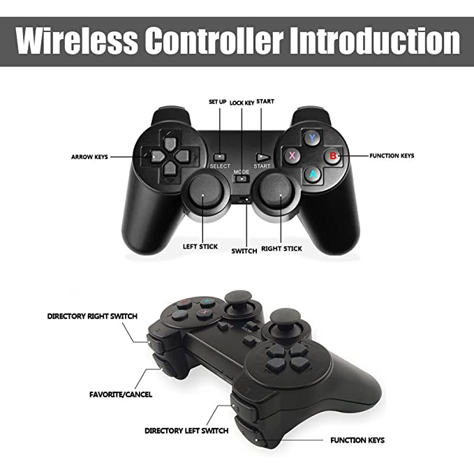 M8 Retro Game Stick 2.4G 4K 10000 Games Portable Video Game Console Double Wireless Controller Handheld Game Player for PS1