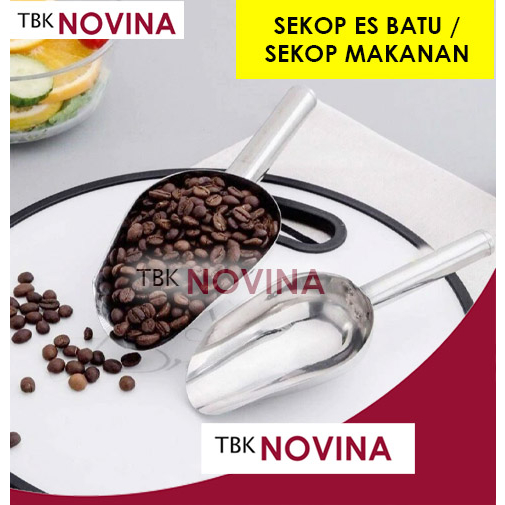 SEKOP STAINLESS / SEKOP ES BATU KOPI KACANG TEPUNG/ ICE SHOVEL STAINLESS STEEL / SEKOP