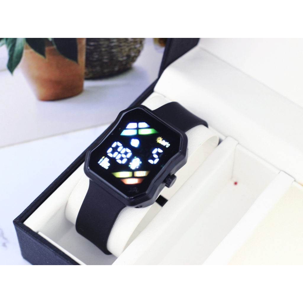 BEST SELLER JAM TANGAN WANITA LED PERSEGI WK 315 TALI RUBBER FREE BOX
