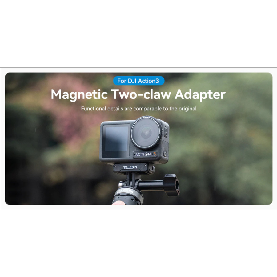 TELESIN Magnetic Two-claw Adapter for DJI ACTION 3 With Strong Magnet