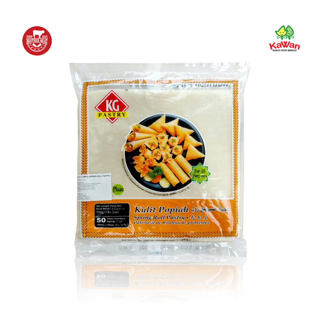 KAWAN FOOD Spring Roll Pastry 7.5 Inch 50 Lembar 500gr, Kulit Lumpia