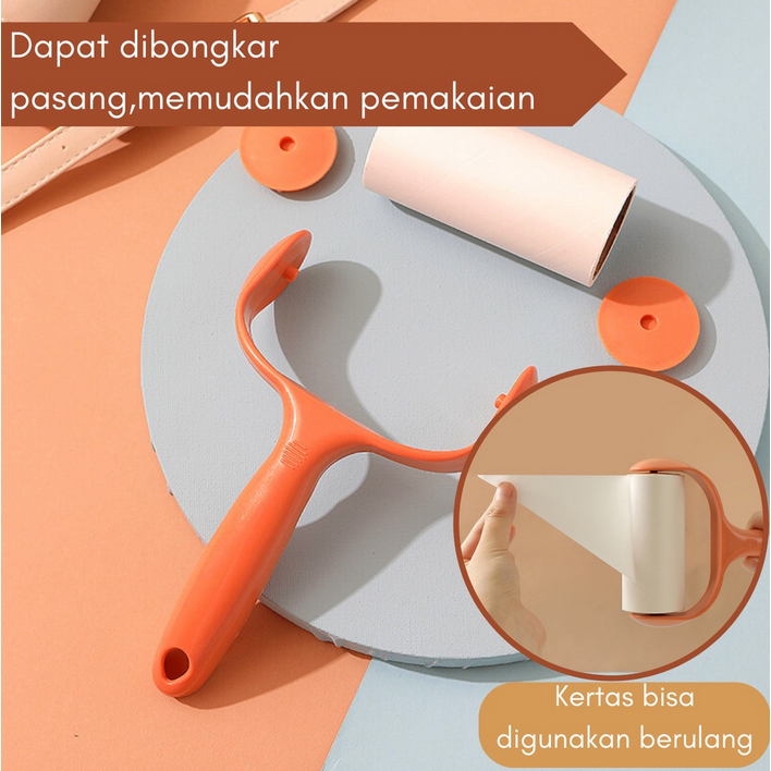 A427 (REFILL / ALAT) ROLLER BULU pembersih sticky disposable rambut debu kucing anjing hewan peliharaan alat pembersih mainan aksesoris sofa tas baju karpet lem lengket gagang rambut debu