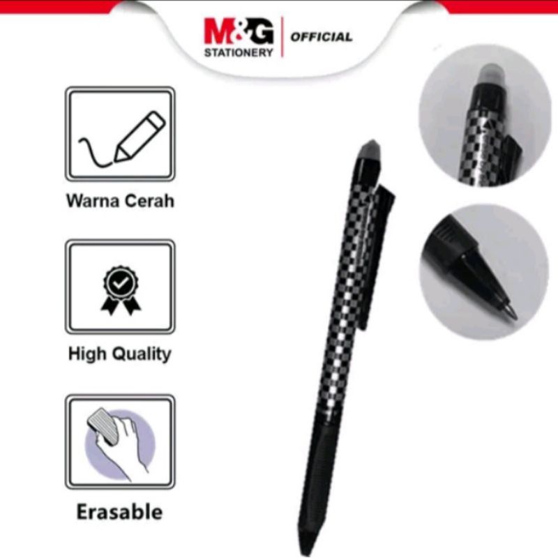 

M&G Eraserable Gel Pen Black and Blue 0.5 mm With eraser