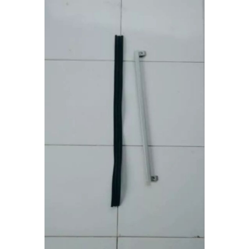 plat dudukan kaca pintu plus karet lis penjepit kaca pintu kijang kapsul 7k
