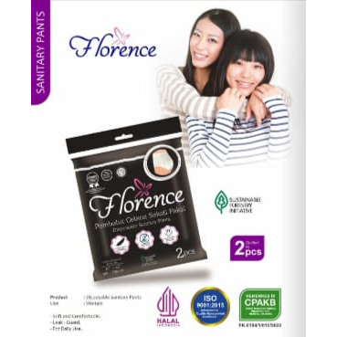 Florence Pembalut Celana isi 2 Lembar Sekali Pakai untuk Wanita Menstruasi  46cm-106cm Lingkar Pinggang- isi 2