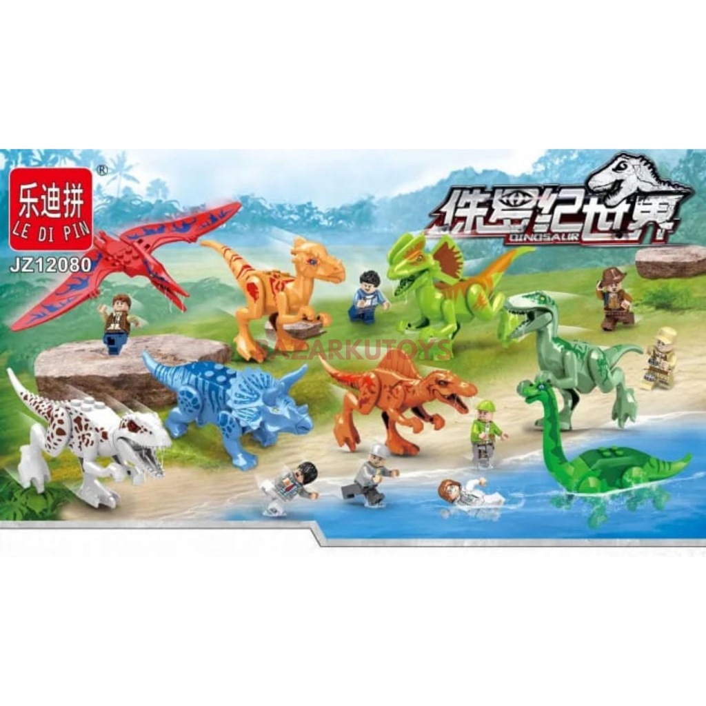 Block Dinosaurus Mainan Dinosaurus Mainan Balok Susun Block Bricks Mainan Balok Puzzle Bricks