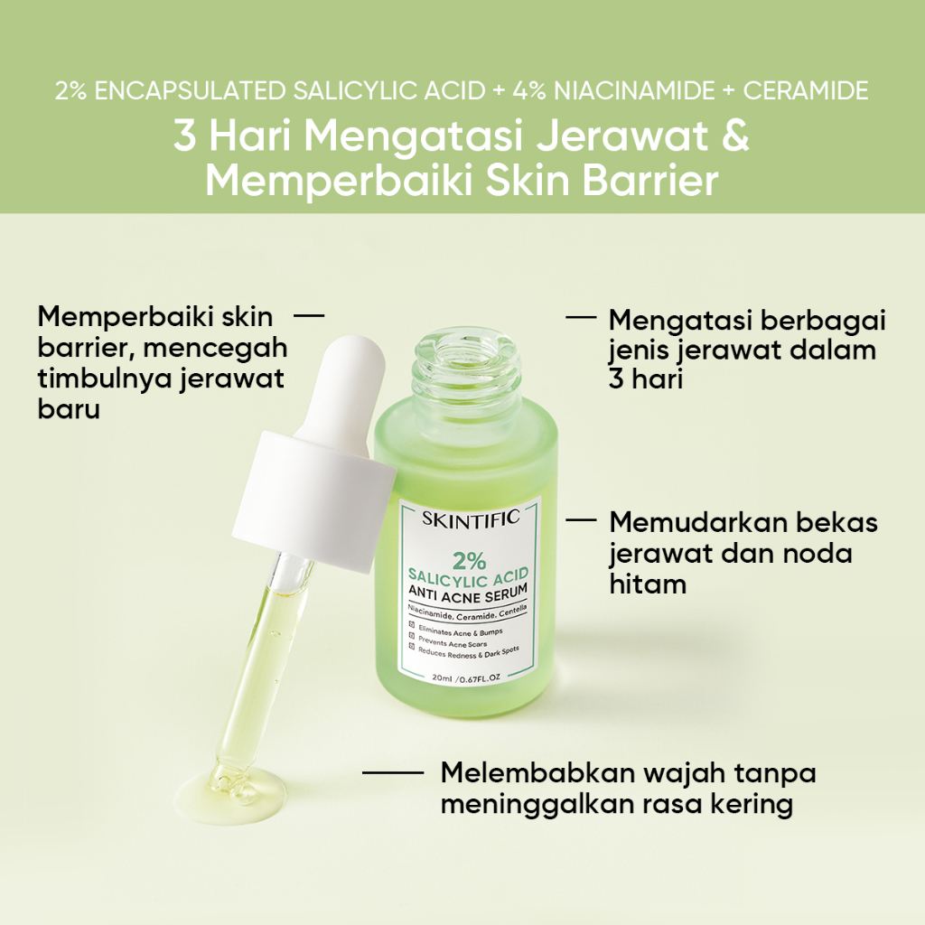 【OUTLETS】SKINTIFIC 4pcs Paket Skincare Sunscreen + MSH Niacinamide Moisture Gel + Exfoliating Toner / Soothing Toner + Brightening Serum / Anti Acne Serum / Barrier  Serum / Hydrating Serum