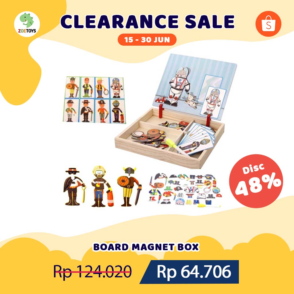 Zoetoys Board Magnet Box Hanzi Occupation Zoo Farm Transport Face | 2in1 Magnetic Puzzle 3D Jigsaw Wooden Box Educational Blackboard WhiteBoard Papan Tulis Belajar Bahasa Mandarin Jenis Pekerjaan Mainan Edukasi Anak | Cari kado natal