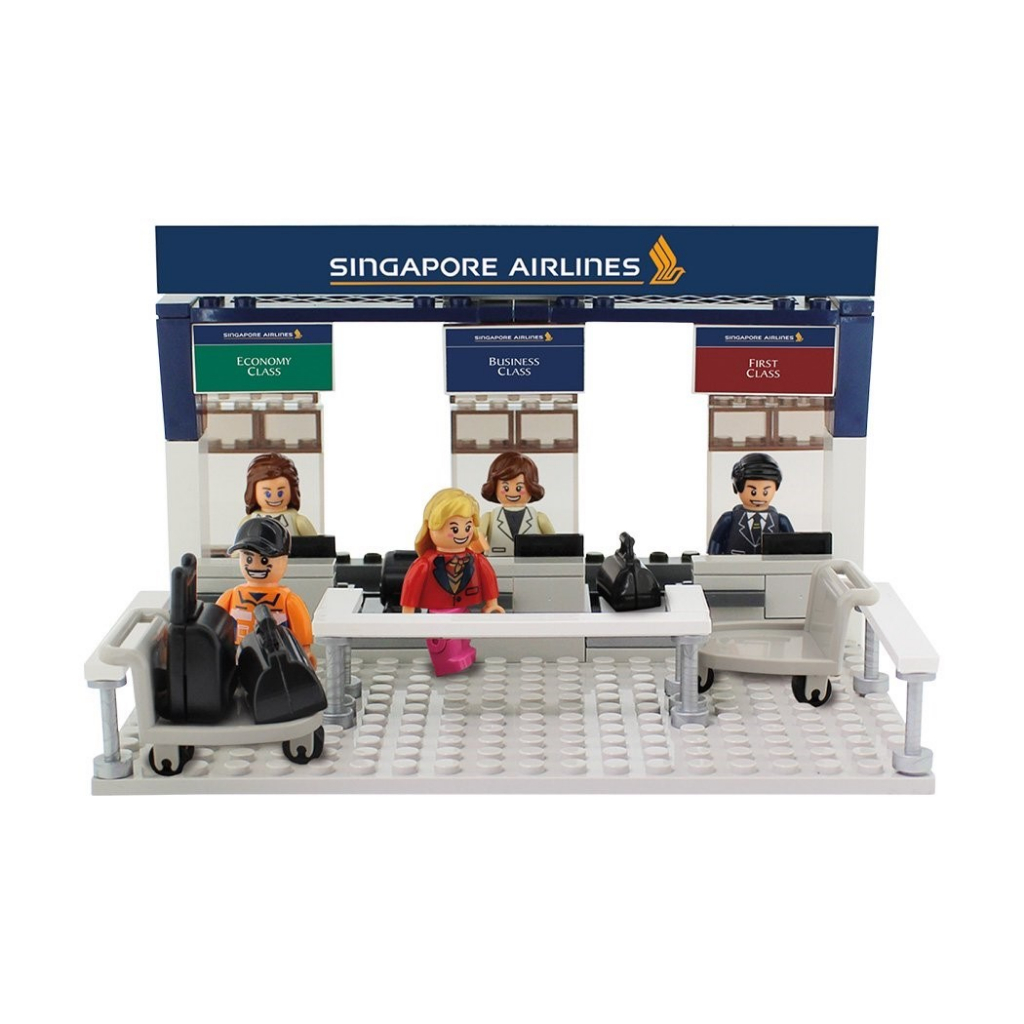 Singapore Airlines check in counter brick playset official merchandise