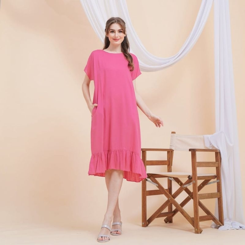 Paket 3pcs Daster Ruffle Polos(bisa pilih warna)