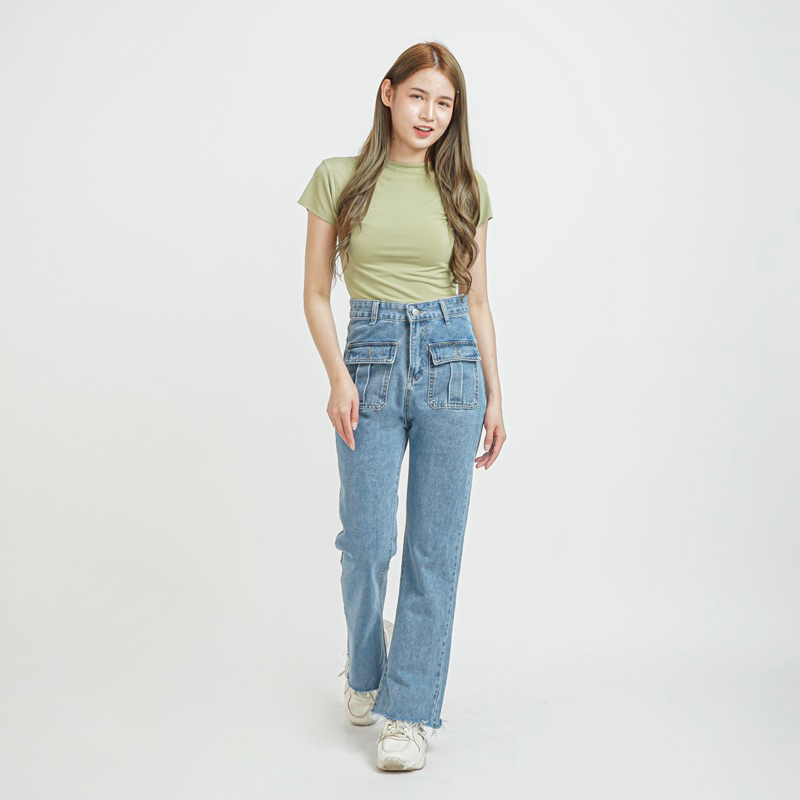 [LUXE.DLABEL] - Jeans 107 | Celana panjang Highwaist wanita Jeans import premium Jeans wanita polos ripped jeans High waist jeans wanita bkk Skinny Jeans High waist Baggy jeans Wideleg Jeans Kulot jeans Boyfriend jeans Wanita Kargo Jeans bangkok